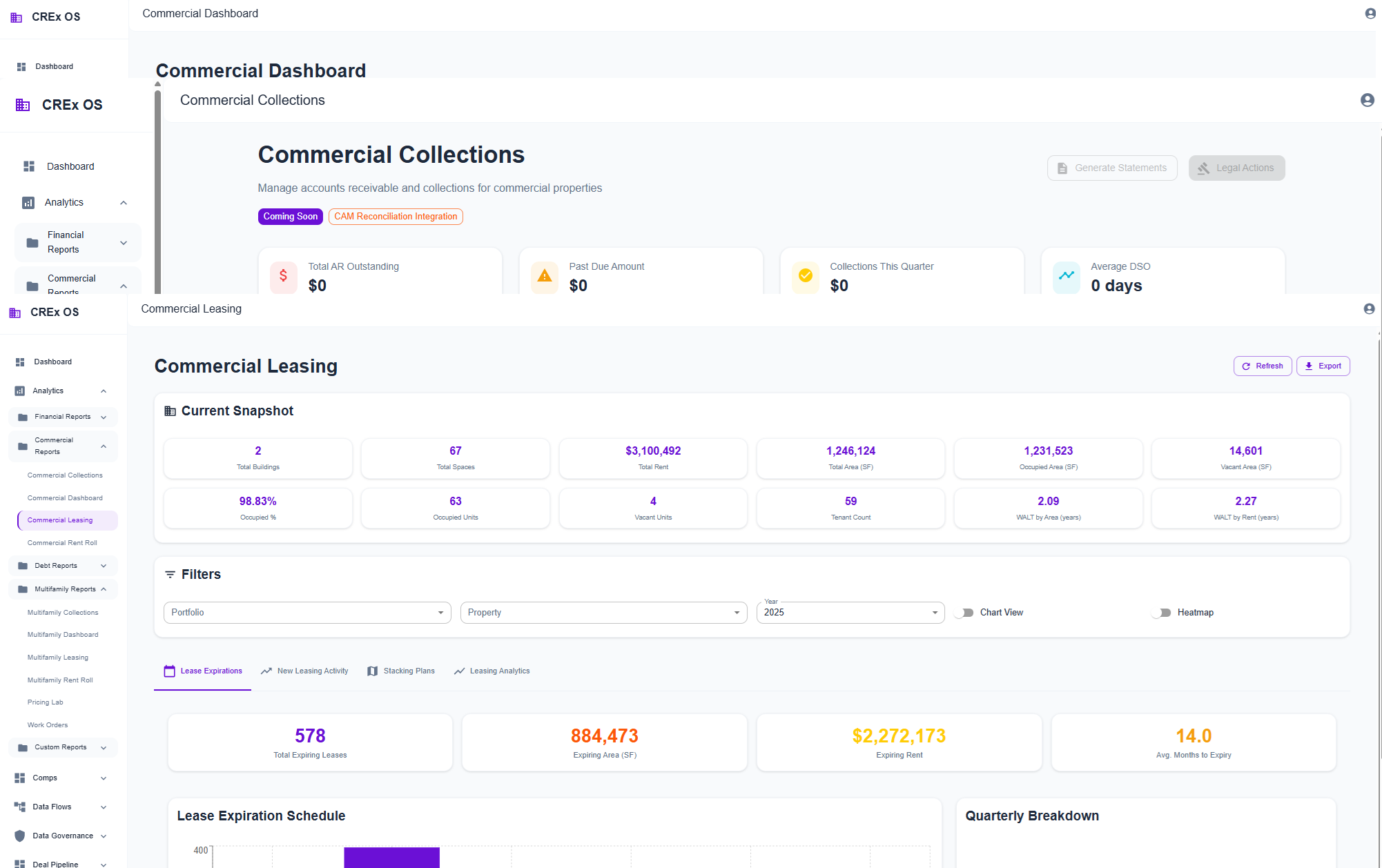 CREx OS AI-powered rent roll review showing anomaly detection